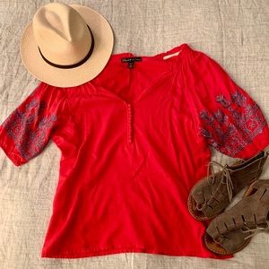 Elizabeth and James red peasant top